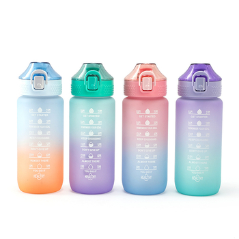 Sticlă de apă sport 600 ml, gradient, finisaj mat, design inspirat de spațiu, portabil pentru fitness