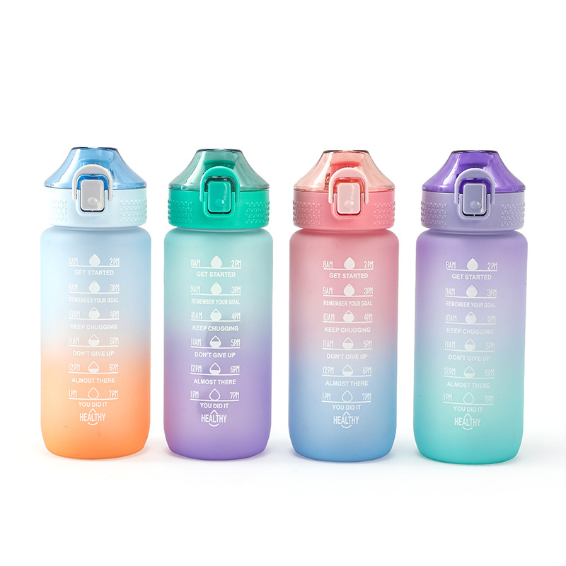 Sticlă de apă sport 600 ml, gradient, finisaj mat, design inspirat de spațiu, portabil pentru fitness