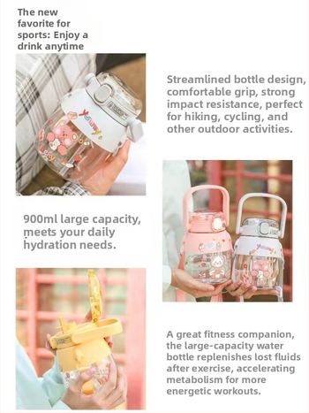 Vysokokapacitná športová fľaša na vodu s dvoma nápojmi pre mužov a ženy, prenosná