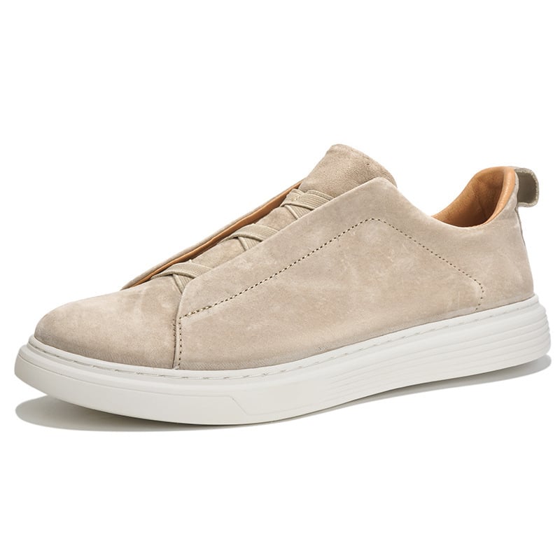 Pantofi bărbați respirabili, în mărime mare, din piele de porc de primă clasă, cu șireturi elastice fără nod, loafers casual, vârf rotund, sneakers versatili