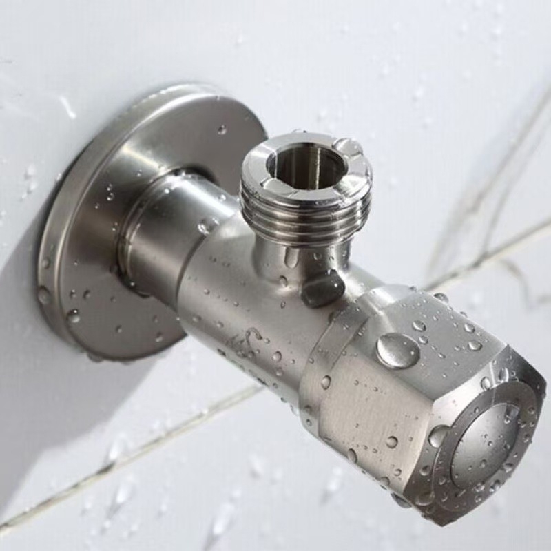 Supapă triunghiulară din oțel inox 304 pentru apă caldă și rece, supapă unghiulară pentru intrare-ieșire la boiler, supapă de închidere, supapă în formă de 8