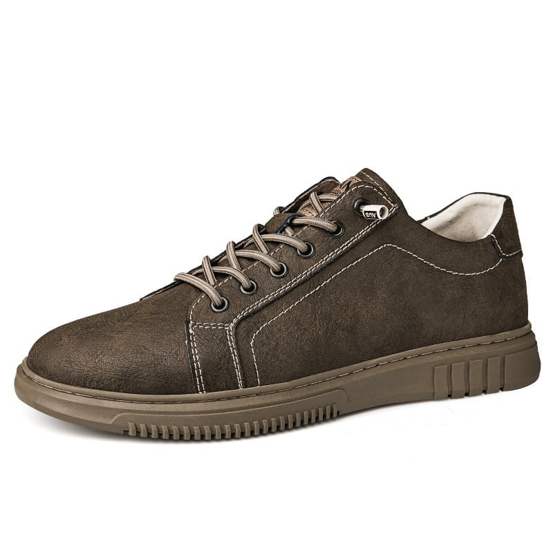 Adidași albi din piele pentru bărbați, respirabili, cu piele moale și talpă moale, pantofi sport casual pentru primăvară și toamnă.