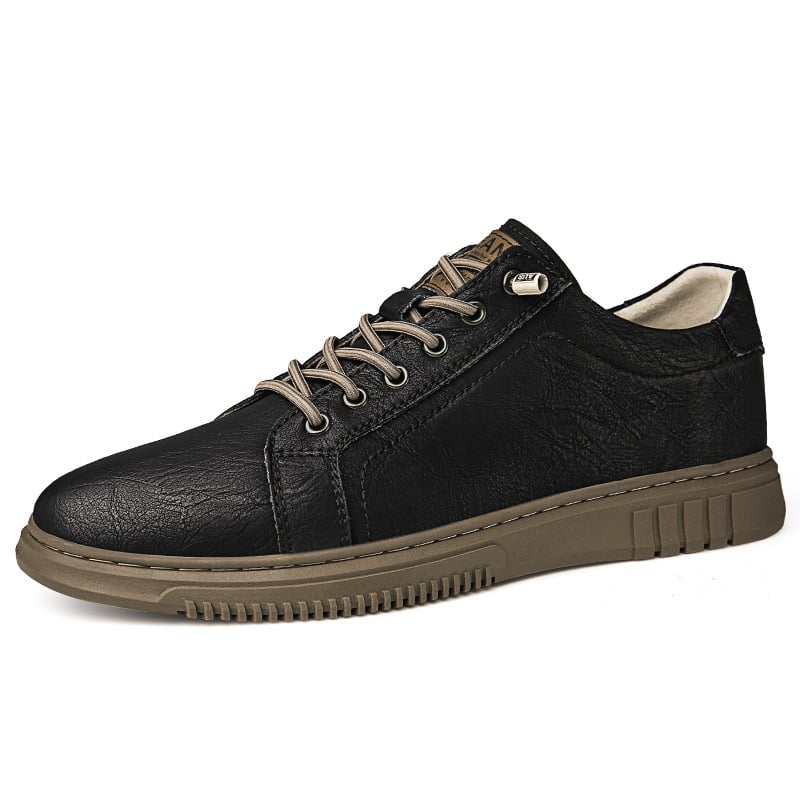 Adidași albi din piele pentru bărbați, respirabili, cu piele moale și talpă moale, pantofi sport casual pentru primăvară și toamnă.