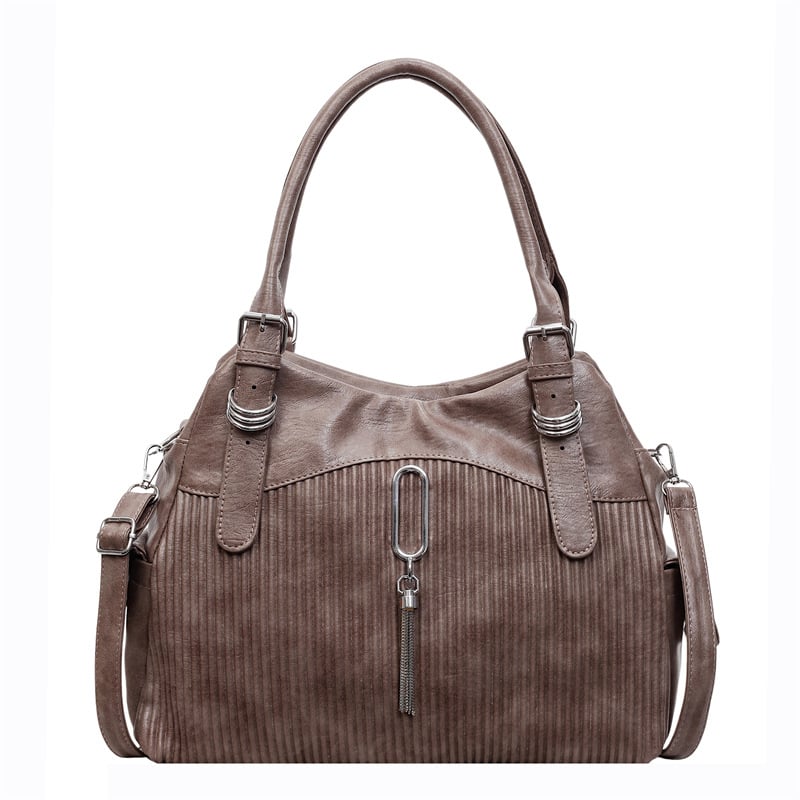 Geantă de damă din piele sintetică moale, stil american retro, crossbody cu curea, mare capacitate pentru utilizare zilnică