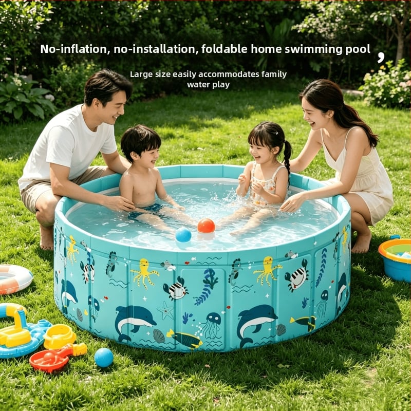 Piscină pliabilă pentru copii de 2 metri, fără pompă, pentru baie și spălare