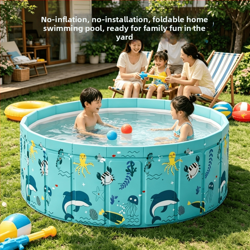 Piscină pliabilă pentru copii de 2 metri, fără pompă, pentru baie și spălare