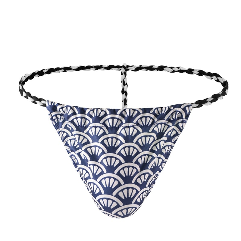 Thong bărbătesc, stil japonez, de Crăciun, talie joasă, cu imprimeu sumo