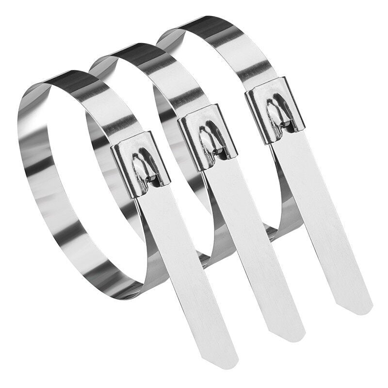 Legături pentru cabluri din oțel inoxidabil 304, lățime 4,6 mm, auto-blocante, curele metalice cu etichetă, utilizare marină, rezistente la coroziune