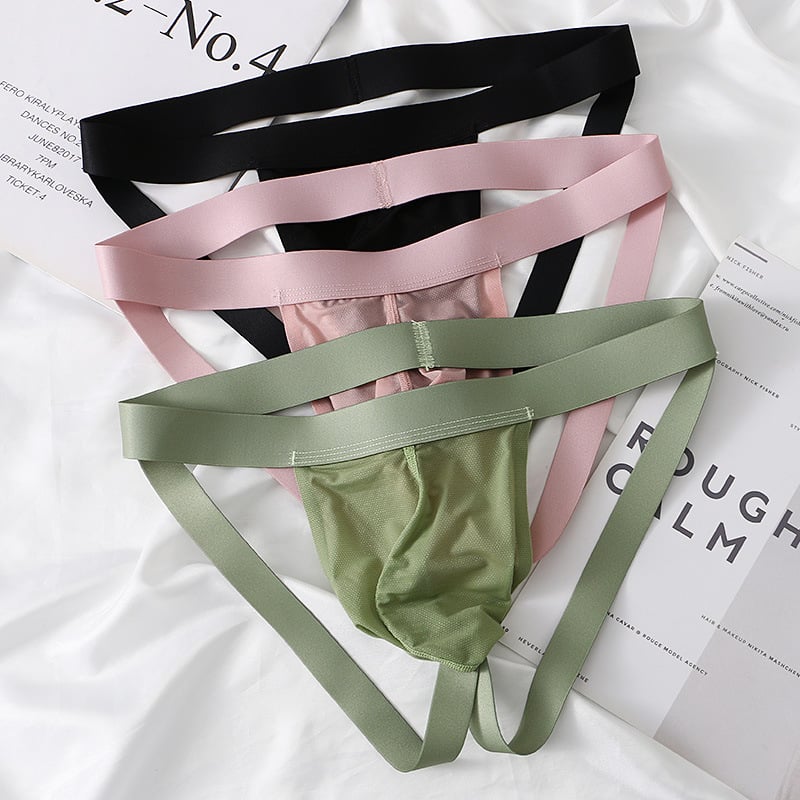 Thong masculin din ice silk, talie joasă, respirabil, uscare rapidă