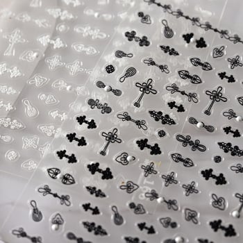 Stickere pentru unghii cu fluturi, reliefate, cu adeziv pe revers, seria Linglong TL-165