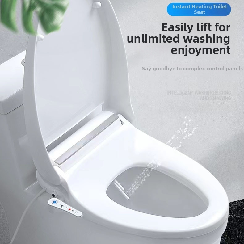 Inteligentný kryt na toaletu s vyhrievaním, univerzálne uloženie, multifunkčný bidet s dámskou umývadlom, vyhrievané sedadlo, sušenie teplým vzduchom, samočistiaca tryska, nastaviteľná rozteč montážnych otvorov 13–18 mm