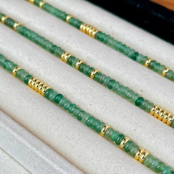 Colier din Dongling Jade natural, mărgle în formă de disc zburător, pentru femei – vară, stil chinezesc, lanț pentru claviculă