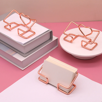 Suport pentru cărți de vizită din metal, design geometric minimalist