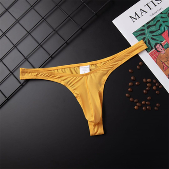 Chiloți thong din nylon pentru bărbați, respirabili, cu buzunar U, mărime mare