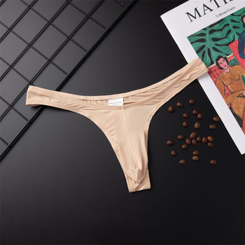 Chiloți thong din nylon pentru bărbați, respirabili, cu buzunar U, mărime mare