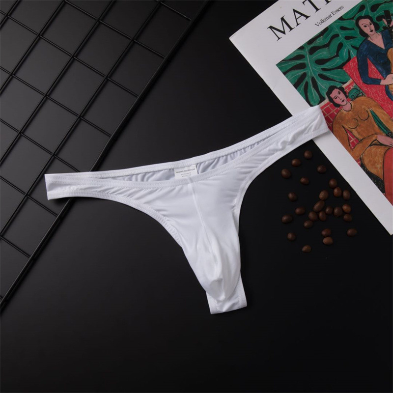 Chiloți thong din nylon pentru bărbați, respirabili, cu buzunar U, mărime mare