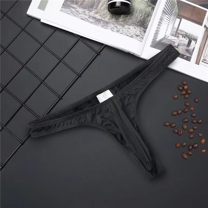 Chiloți thong din nylon pentru bărbați, respirabili, cu buzunar U, mărime mare