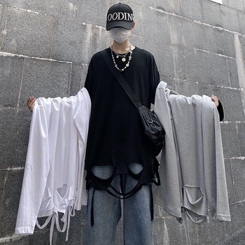 Tricou cu mâneci lungi, croială lejeră, tiv rupt, culoare solidă, unisex, ideal pentru layering