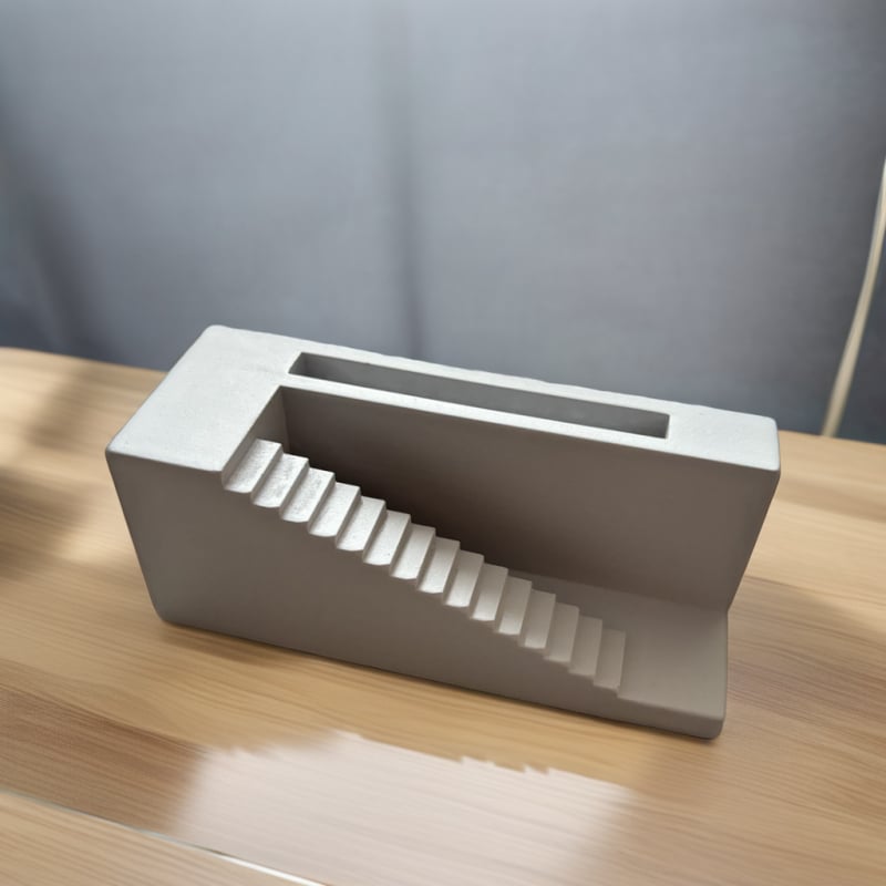 Suport din ciment pentru cărți de vizită, birou, display minimalist din beton