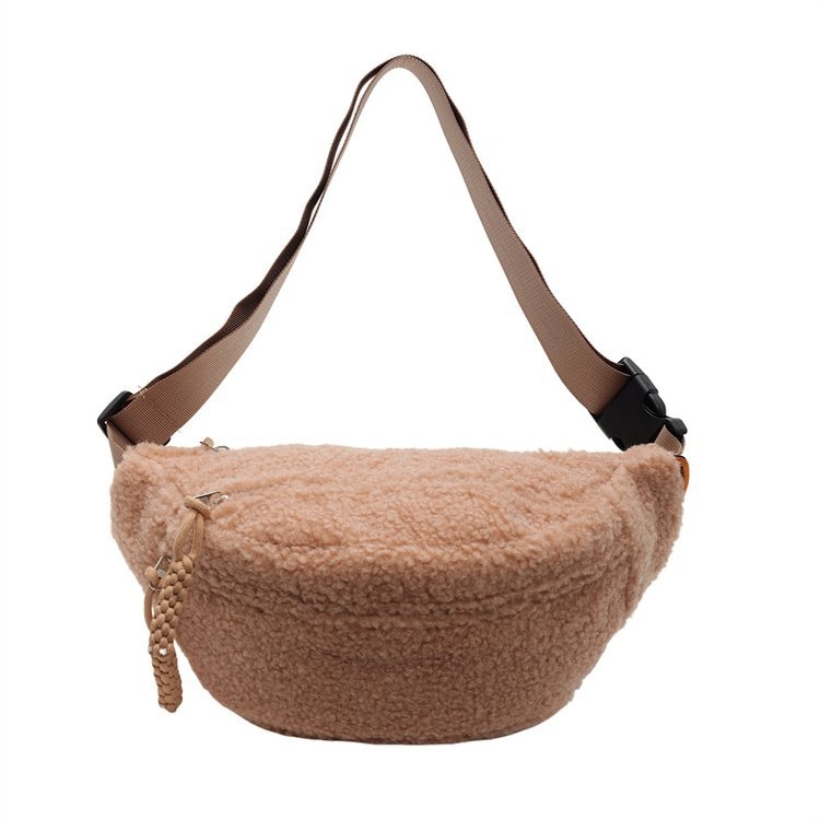 Geantă de damă din pluș pentru iarnă, corduroy, curea de umăr crossbody, drăguță