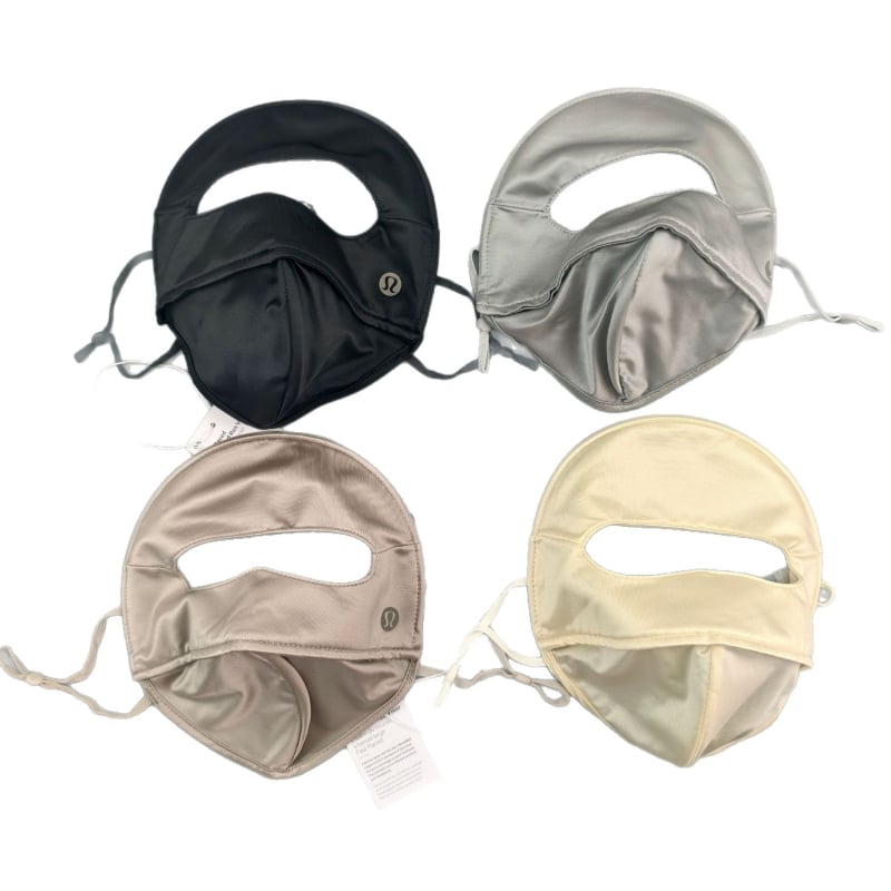 LULU mască facială de protecție UV pentru femei, vară, față completă, suprafață satin de mătase, suport 3D respirabil