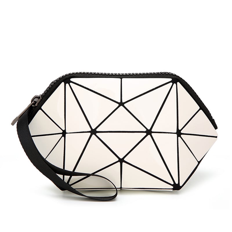 Geantă mică drăguță, cu model pătrat quilt, gentuță de machiaj, portofel geometric 3D, clutch de mână, organizator de depozitare