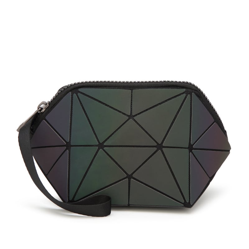 Geantă mică drăguță, cu model pătrat quilt, gentuță de machiaj, portofel geometric 3D, clutch de mână, organizator de depozitare