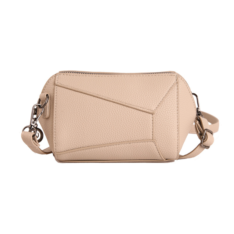 Geantă crossbody din PU pentru femei, patchwork geometric retro, design de înaltă calitate, 2026