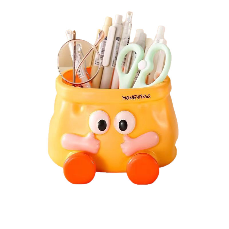 Suport creativ pentru pixuri cu design de desene animate și organizator de birou, capacitate mare, aspect drăguț