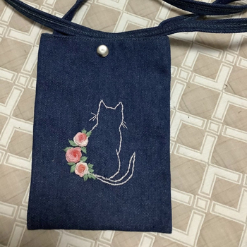 Kit de broderie cu pisicuță drăguță și trandafir, DIY, fără vopsire, șablon dizolvabil în apă, patch pentru găuri