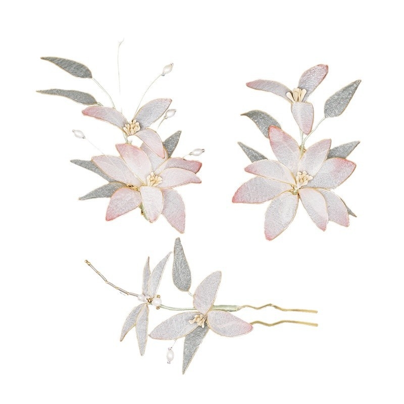 Agrafe de păr lucrate manual, filigran, în stil chinezesc, cu perle – accesorii Hanfu