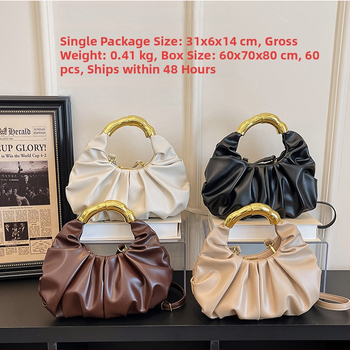 Dámska skladaná kabelka v tvare oblaku, luxusná večerná kabelka s veľkou kapacitou, retro kabelka na dochádzanie a crossbody