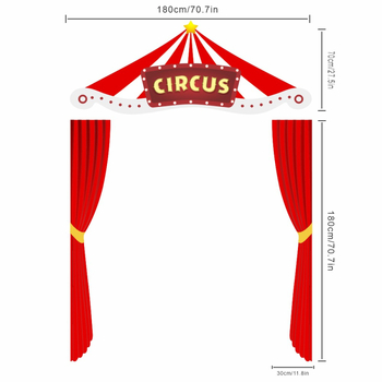 Fundal 3D din pânză pentru petrecere circ-carnaval, decor ambiental, pânză atârnată, arc pentru fotografii