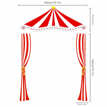 Fundal 3D din pânză pentru petrecere circ-carnaval, decor ambiental, pânză atârnată, arc pentru fotografii