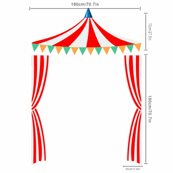 Fundal 3D din pânză pentru petrecere circ-carnaval, decor ambiental, pânză atârnată, arc pentru fotografii