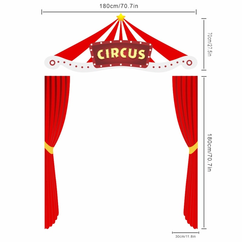 Fundal 3D din pânză pentru petrecere circ-carnaval, decor ambiental, pânză atârnată, arc pentru fotografii