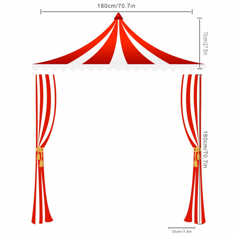 Fundal 3D din pânză pentru petrecere circ-carnaval, decor ambiental, pânză atârnată, arc pentru fotografii