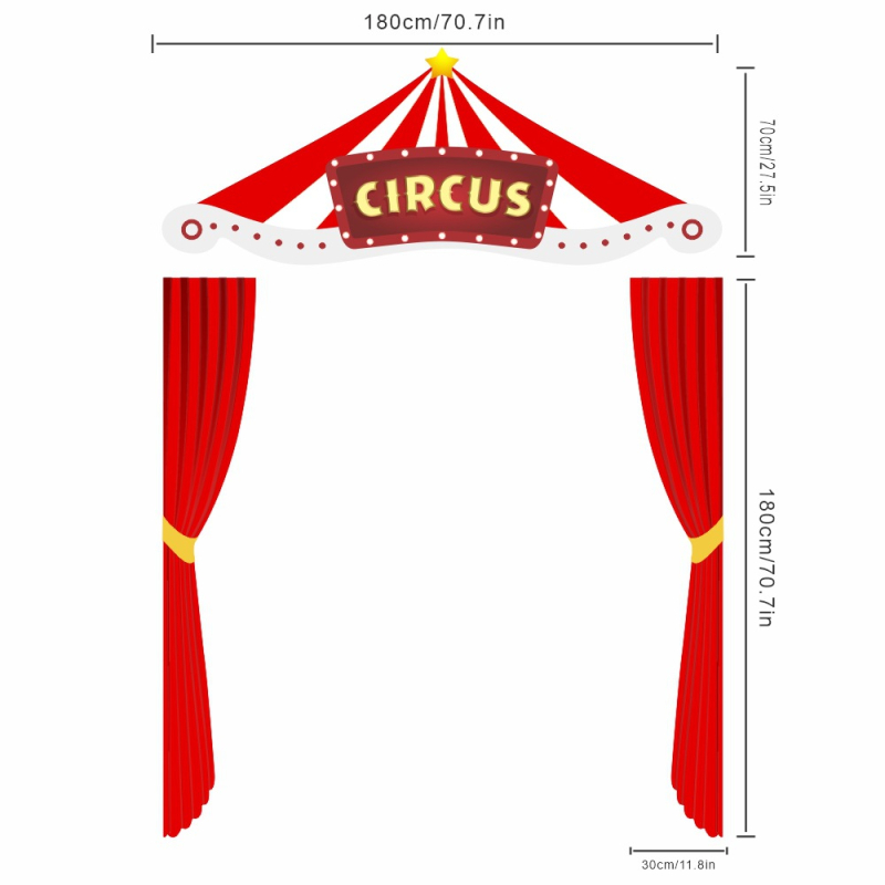 Fundal 3D din pânză pentru petrecere circ-carnaval, decor ambiental, pânză atârnată, arc pentru fotografii