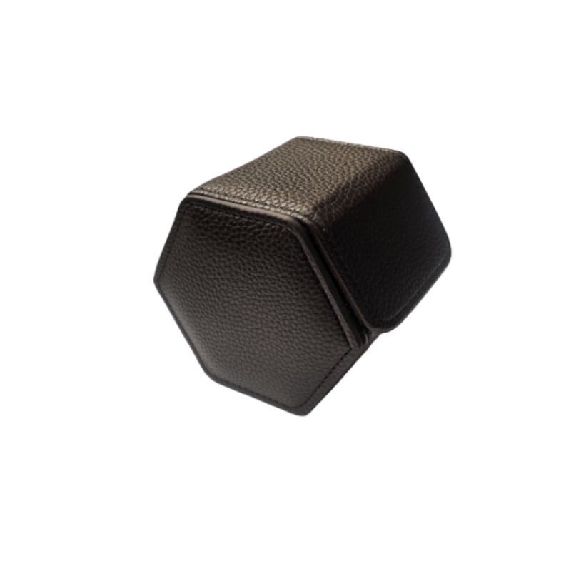 Cutie pentru ceas din piele cu capac rabatabil, hexagonală, unisex