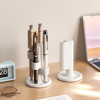 Suport pentru pixuri rotativ la 360°, tub de depozitare pe mai multe niveluri pentru birou, organizator mare pentru pixuri