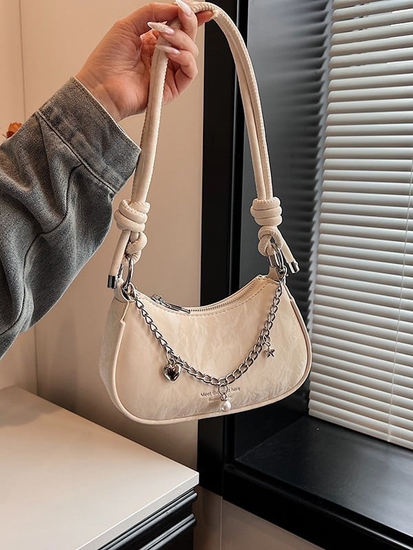 Geantă crossbody mică pentru femei, cu fermoar, PU, în formă de găluță, stil streetwear, vară 2025