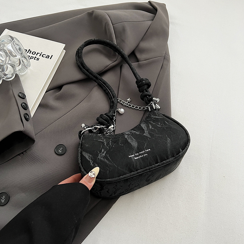 Geantă crossbody mică pentru femei, cu fermoar, PU, în formă de găluță, stil streetwear, vară 2025