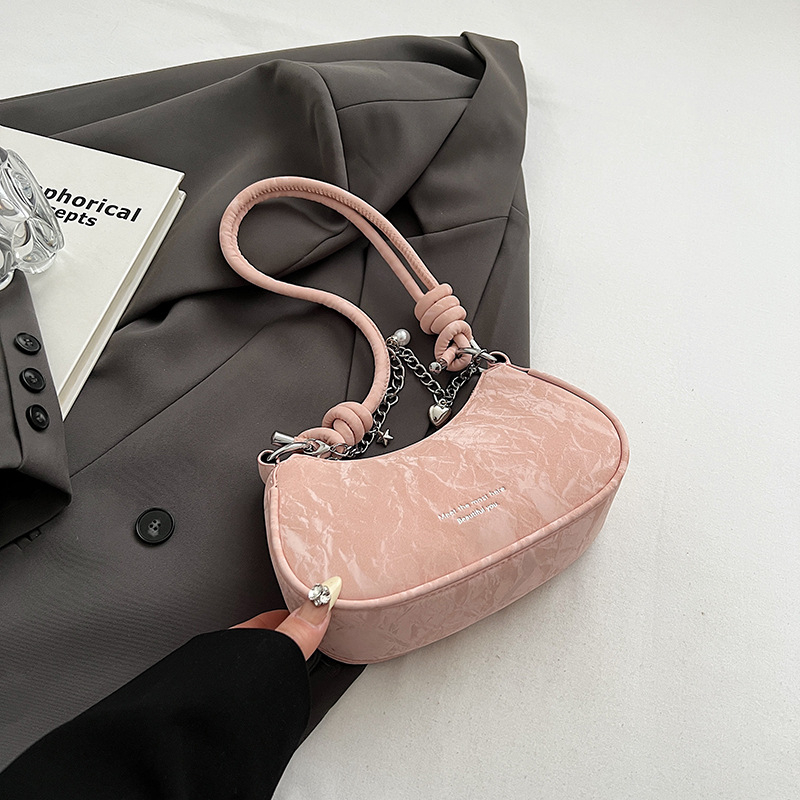 Geantă crossbody mică pentru femei, cu fermoar, PU, în formă de găluță, stil streetwear, vară 2025
