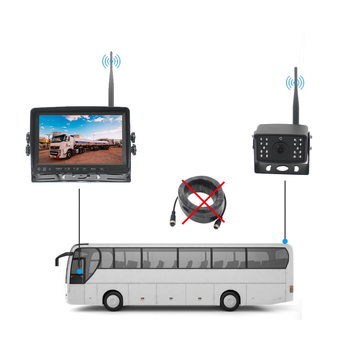 Monitor LCD de 7 inch pentru vedere spre spate, kit cameră de mers înapoi wireless pentru vehicule și remorci