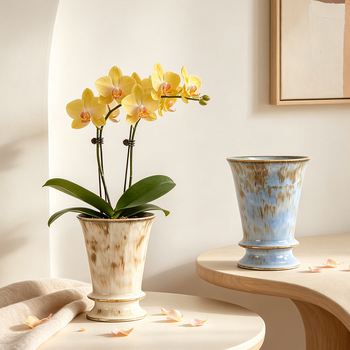 Ghiveci ceramic pentru Phalaenopsis, respirabil, stil nordic, pentru birou și casă