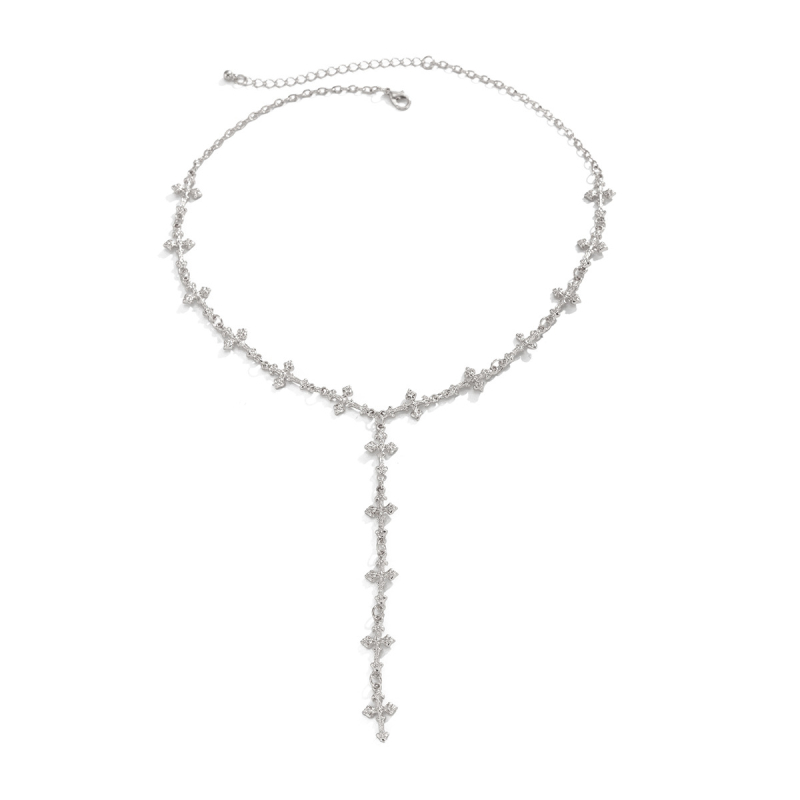 Colier masculin cu cruce auriu în formă de Y și ciucuri, lanț lung, elegant și versatil
