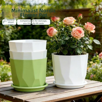 Severský minimalistický kvetináč do domácnosti, imitácia keramiky, zahustená a odolná živica, na ruže a sukulenty, kvetináč s ochranou proti koreňom