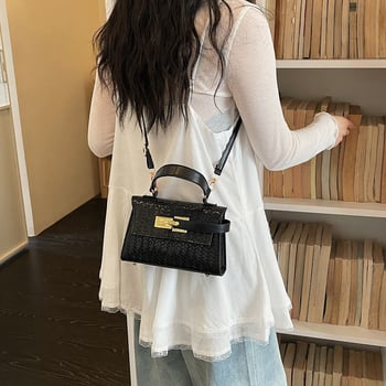 Geantă Kelly în stil coreean, design de nișă, culoare uni, pentru mână sau crossbody, pentru femei, primăvara 2026