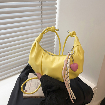 Geantă de subraț pentru femei, în stil dumpling, de înaltă calitate, vară 2025, plisată, stil coreean, curea crossbody