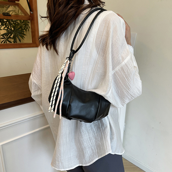 Geantă de subraț pentru femei, în stil dumpling, de înaltă calitate, vară 2025, plisată, stil coreean, curea crossbody